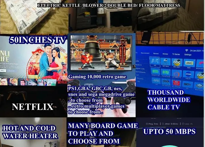 Staycation Netflix Wifi Thousand Cable Channels Games And Board Games Fiber Net Cozy Comfy Relax Apartamento Manila